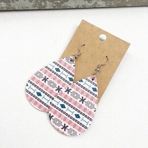 Tribal print teardrop hand made earrings